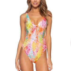 NWT Becca Mamba Snake Print One-Piece Swimsuit